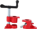 4Sets 3/4 Inch Woodworking Clamp Set, Cast Iron Wide Base Vise for Wood Metal Workbench Gluing Drilling Cabinet Making,