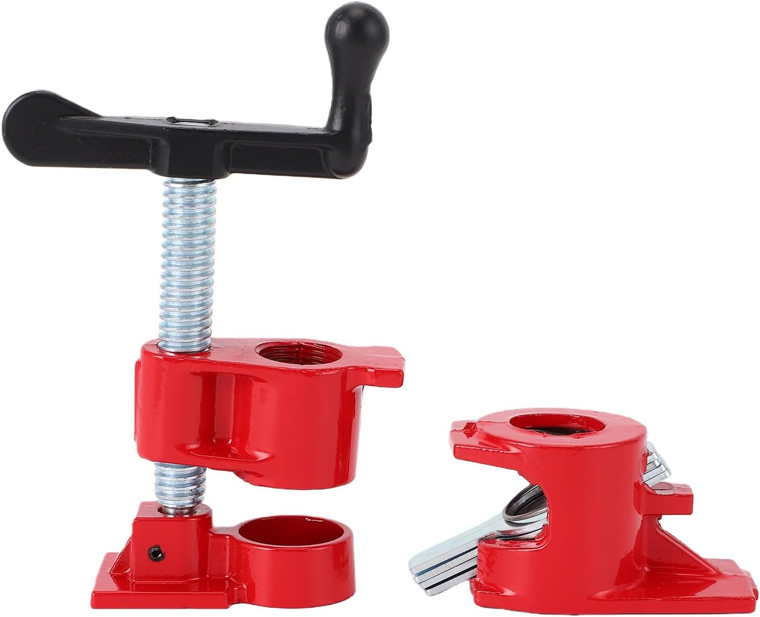 4Sets 3/4 Inch Woodworking Clamp Set, Cast Iron Wide Base Vise for Wood Metal Workbench Gluing Drilling Cabinet Making,
