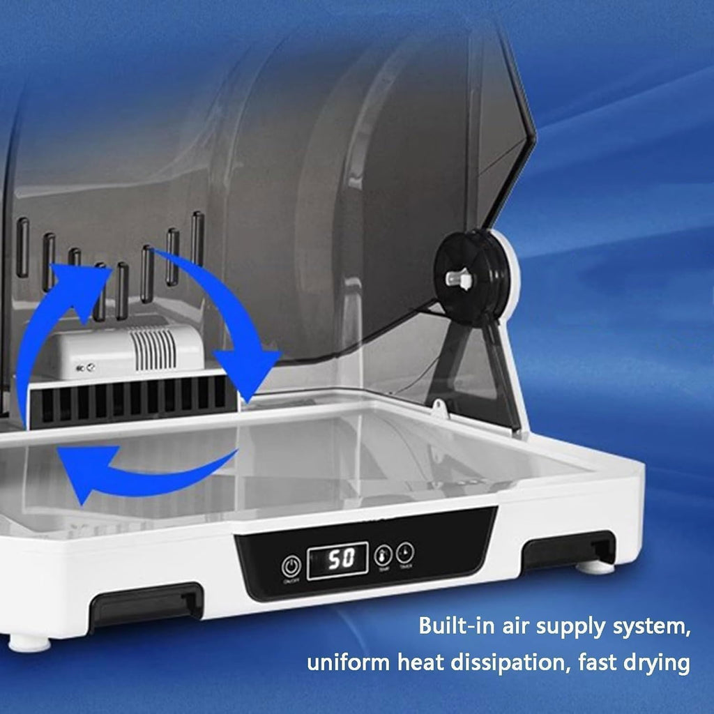 200W Airbrush Spray Booth Kit, Airbrush Drybooth with Water Filter Box and Dust Cover, 20-50℃ Temperature Adjustment&10-180min Time Setting&90° Clamshell Design, for Painting Model Craft Hobby DIY