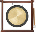 10'-12' Gongs on Woodsonic Stand - Includes Gong, Mallet, & Stand/Easy to Play Traditional Chinese Gong/Easy to Assemble Stylish Wood/Great for Small Spaces