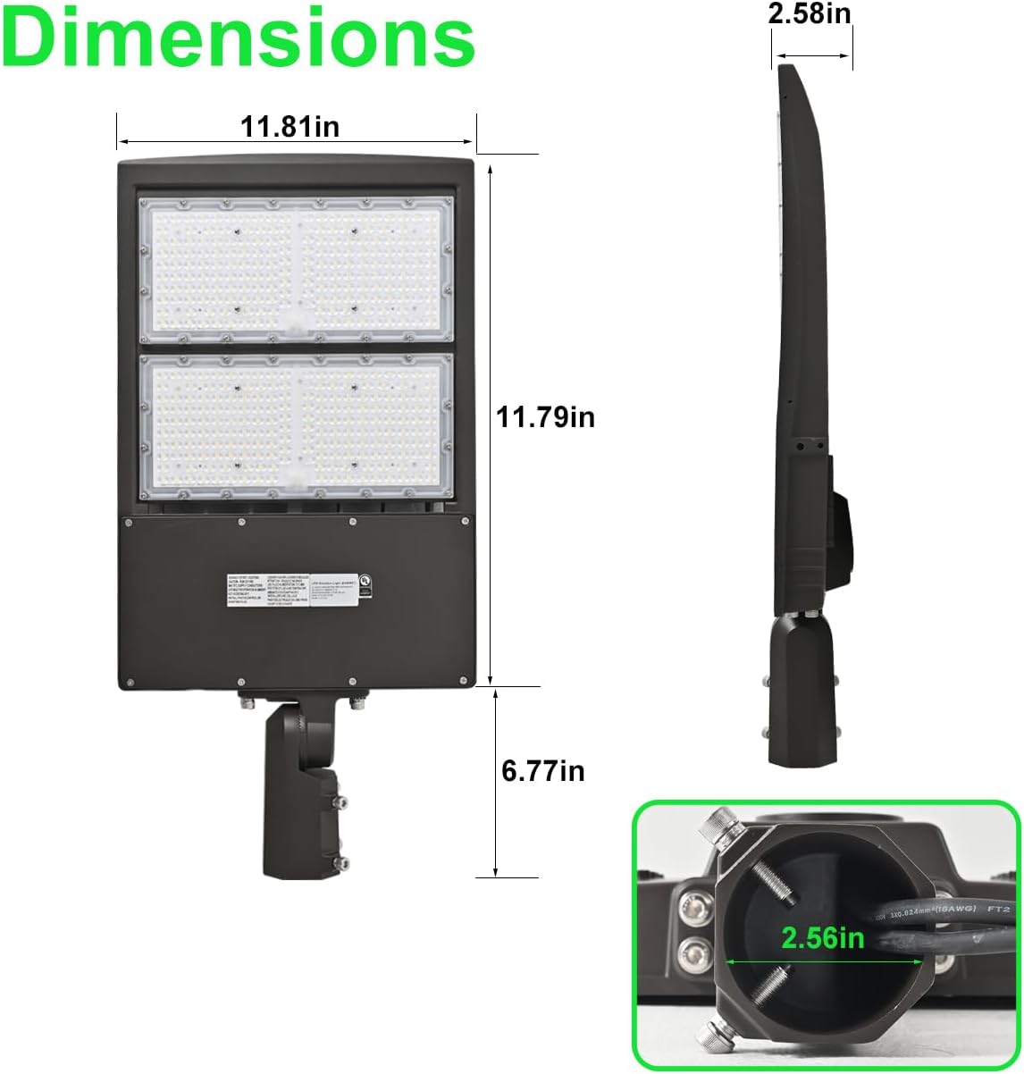 LED Parking Lot Light 300W/240W/200W Adjustable 5700K Daylight White Shoebox Pole Light Waterproof Outdoor Area Street Court Security Lighting Fixture,UL DLC Listed (1 Pack)
