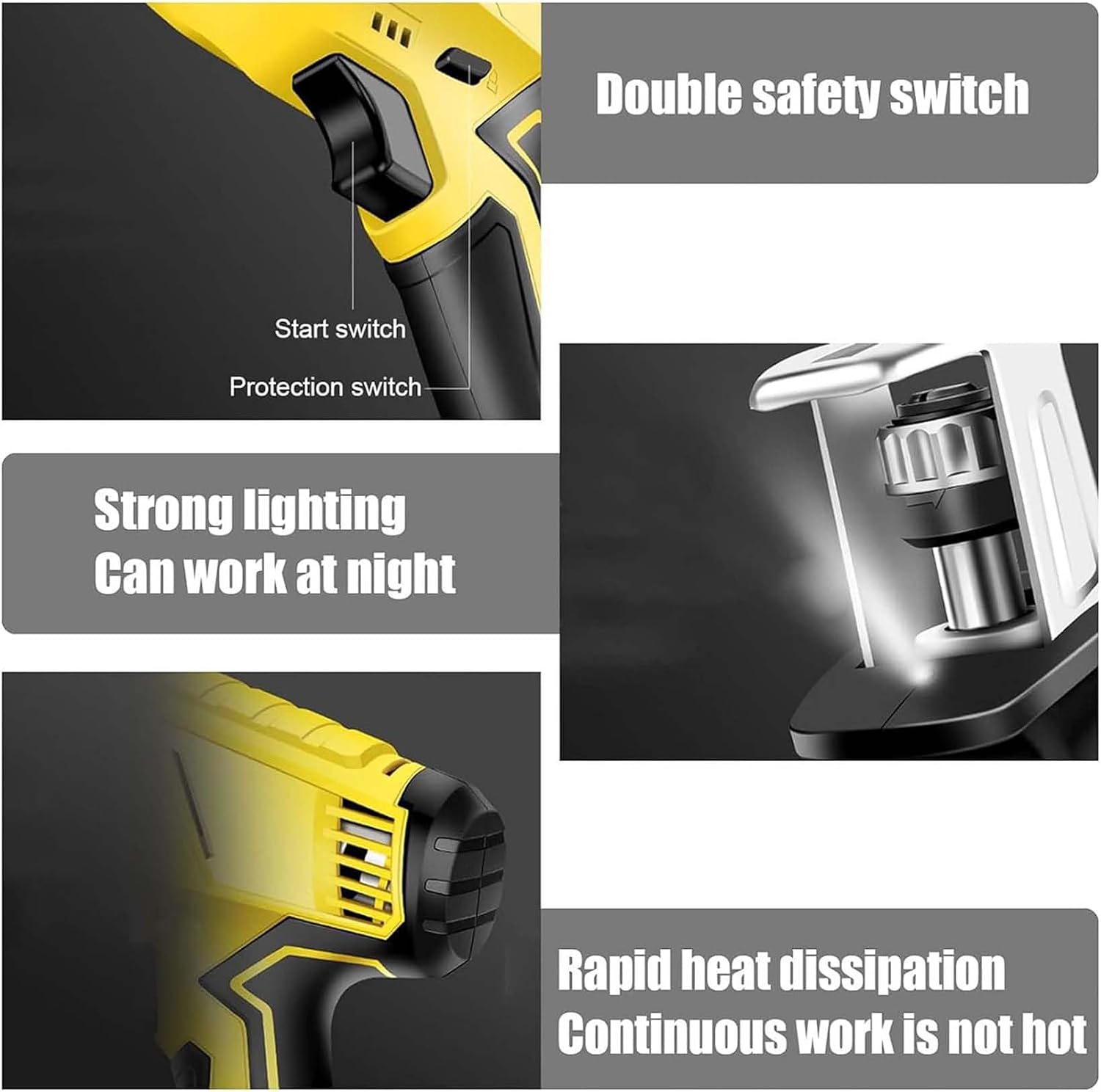 Electric Reciprocating Bone Saw Multifunction Reciprocating Saw Portable Electric Bone Saw Cordless Reciprocating Saw for Wood Trees Metal PVC Pipe Cutting