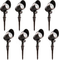 Low Voltage Landscape Lights, 2700/3000/4000K Selectable, 4W 12V Aluminum Landscape Spotlights, CRI 90, IP65, Outdoor Landscape Lighting for Yard, Garden, Tree, Lawn, ETL/FCC Listed, 8PK
