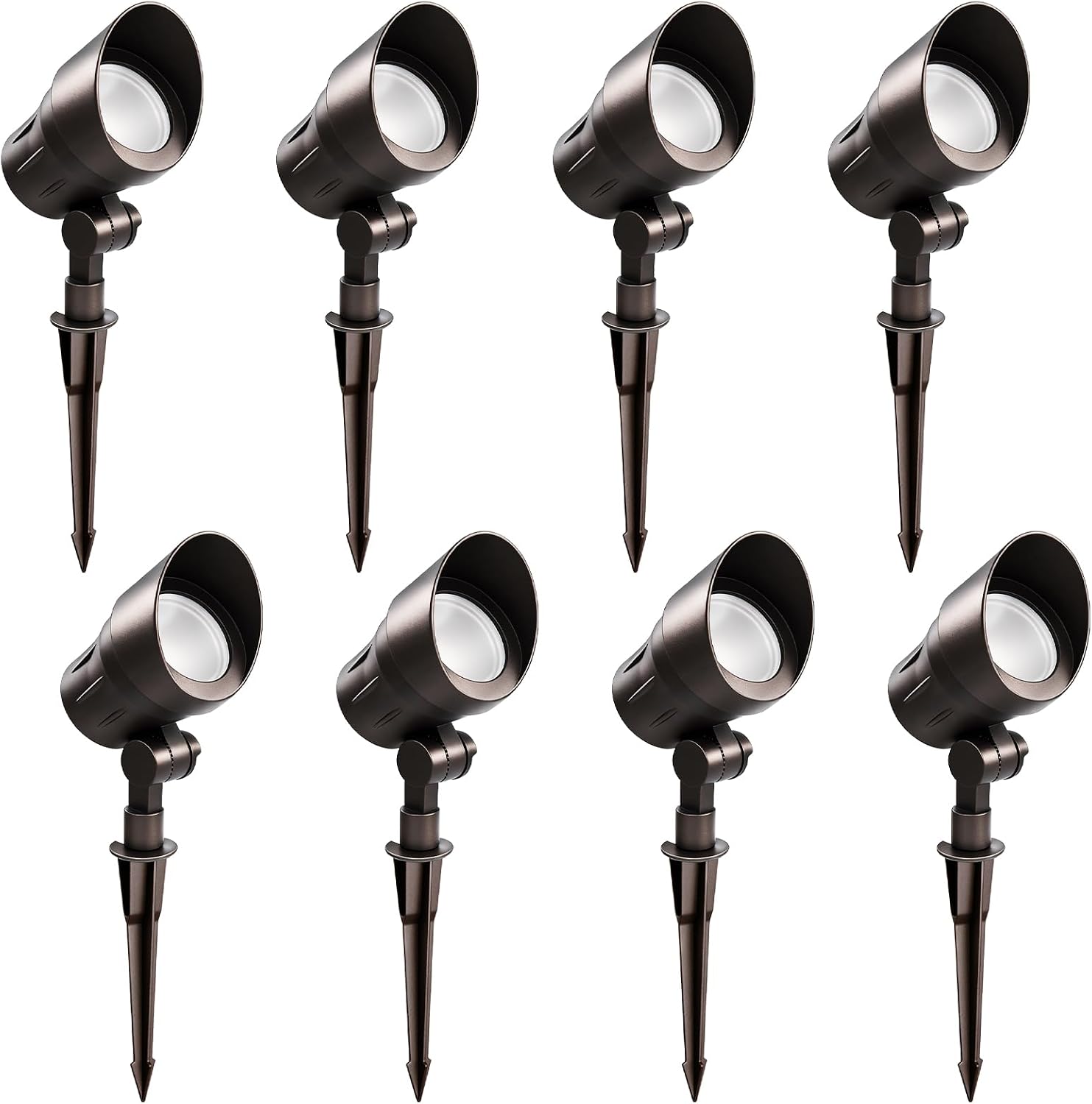 Low Voltage Landscape Lights, 2700/3000/4000K Selectable, 4W 12V Aluminum Landscape Spotlights, CRI 90, IP65, Outdoor Landscape Lighting for Yard, Garden, Tree, Lawn, ETL/FCC Listed, 8PK