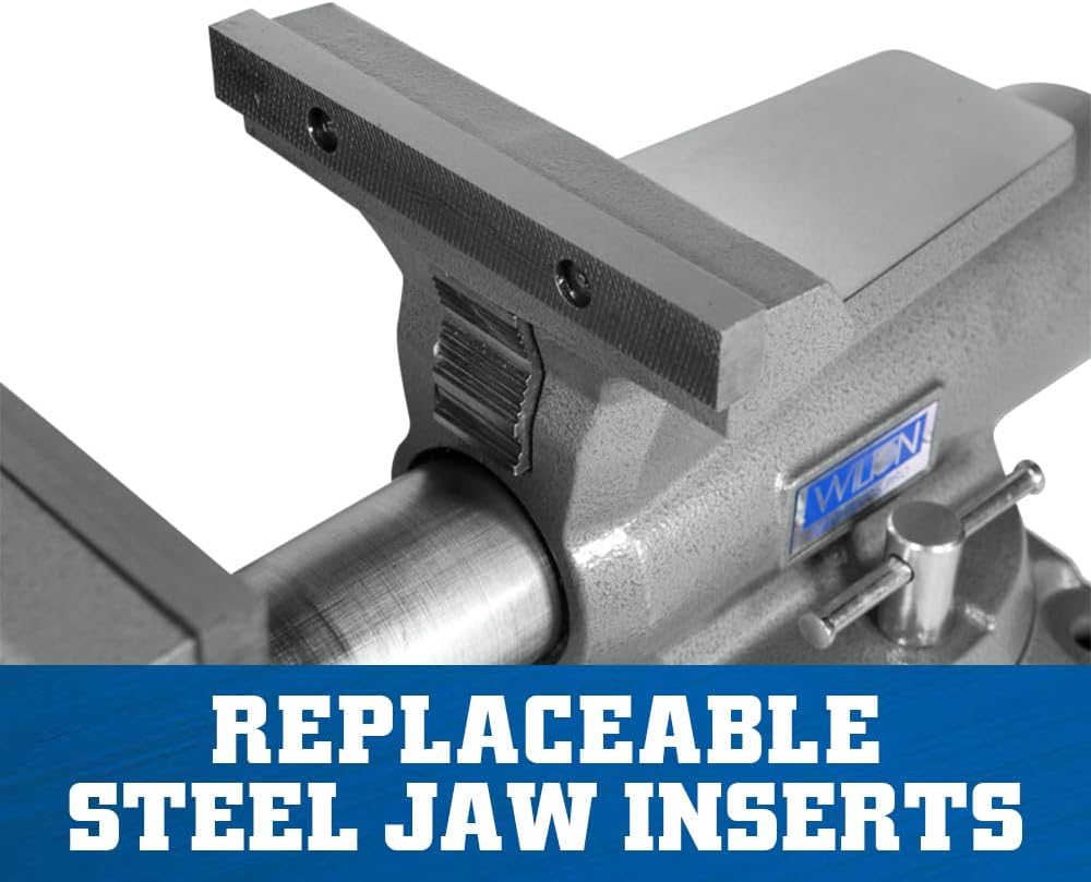 Wilton Mechanics Pro Bench Vise, 8' Jaw Width, 8-1/2' Jaw Opening, 4-1/2' Throat (Model 880M), Grey