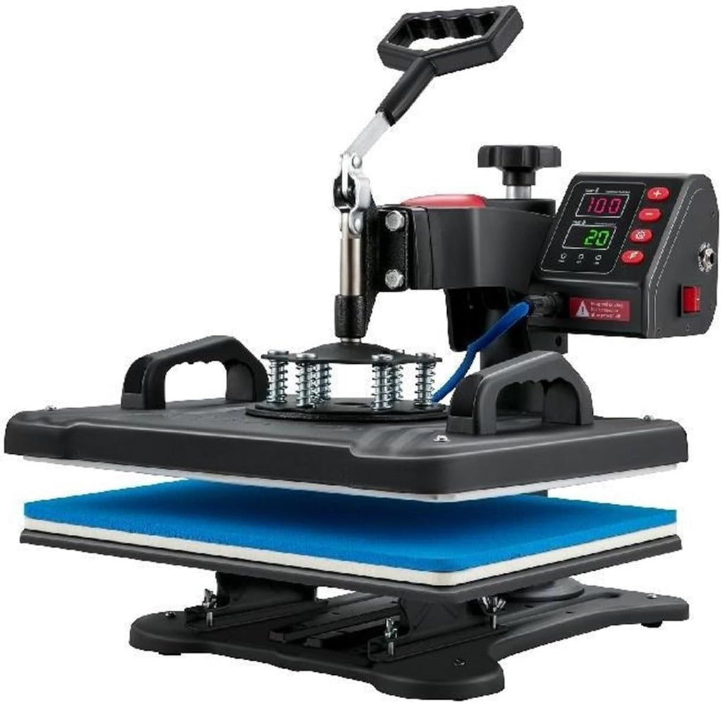 Heat Press,5 in 1 Heat Press Machine,Clamshell Sublimation Transfer Printer,Precise Temperature Control,for Crafts,T-Shirt,Hat