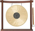 10'-12' Gongs on Woodsonic Stand - Includes Gong, Mallet, & Stand/Easy to Play Traditional Chinese Gong/Easy to Assemble Stylish Wood/Great for Small Spaces