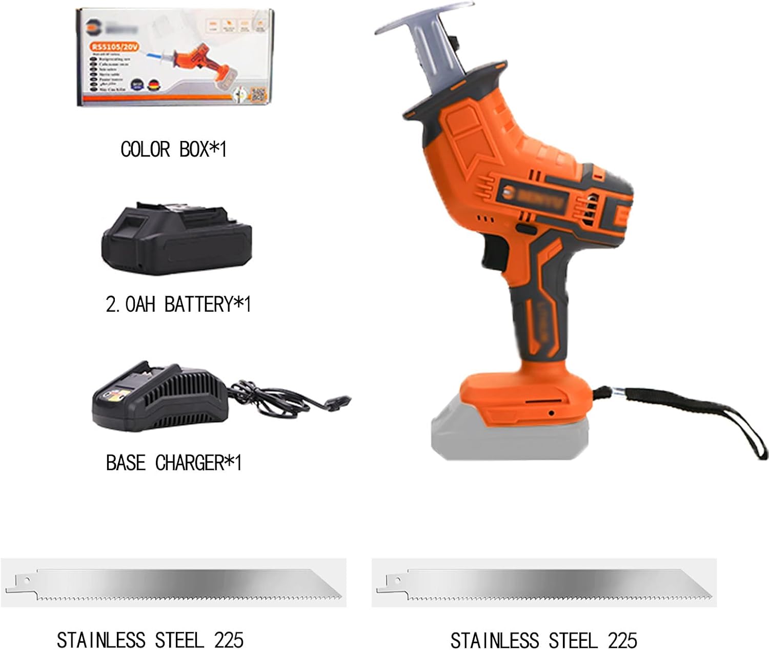 NYMFEA Bone Saw Machine,Cordless Reciprocating Saw, Reciprocating Saw Bone Saw Cutting Machine, Aluminum Cutting, Electric Hand Saw Meat Cutter Kit for Bone/Meat,2.0Ah*1-Ostrze*2