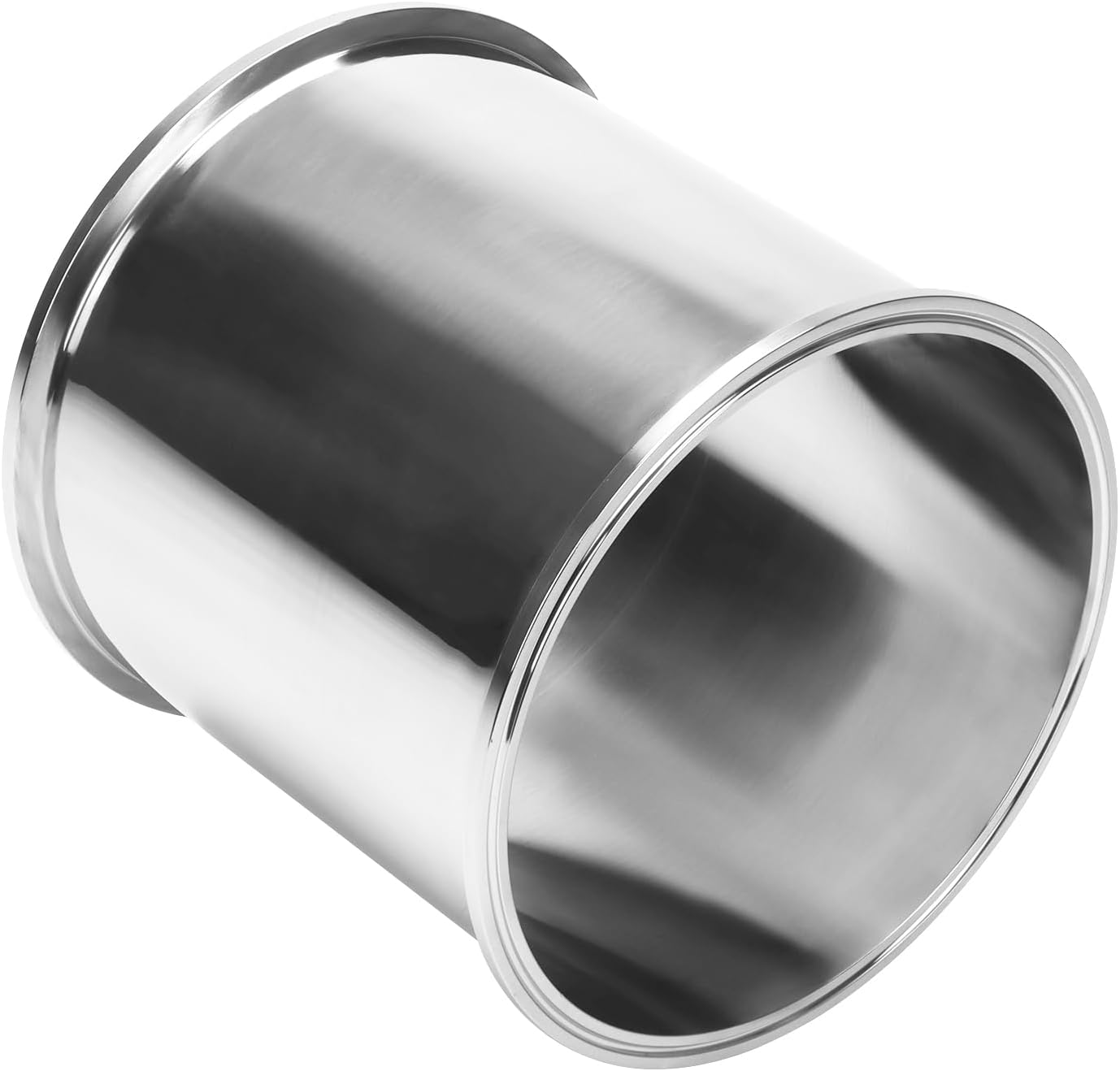DERNORD Sanitary Spool Tube with Clamp Ends,Stainless Steel 304 Seamless Round Tubing with 8 inch Tri Clamp Ferrule Flange (Tube Length: 8 Inch / 204MM)