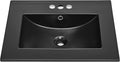 24' Ceramic Vanity Top with Three Holes in Matte Black