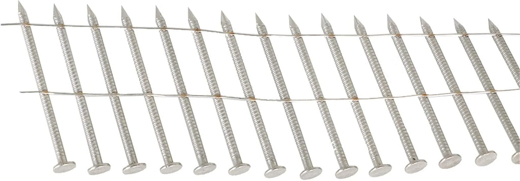 3600 Count 2-1/2 Inch Stainless Coil Siding Nails 15 Degree Coils, Small Cap Coil Nail, Cap Warp 5.8-6mm 0.09 Inch Ring Shank for Cement Board Siding or Fencing Applications