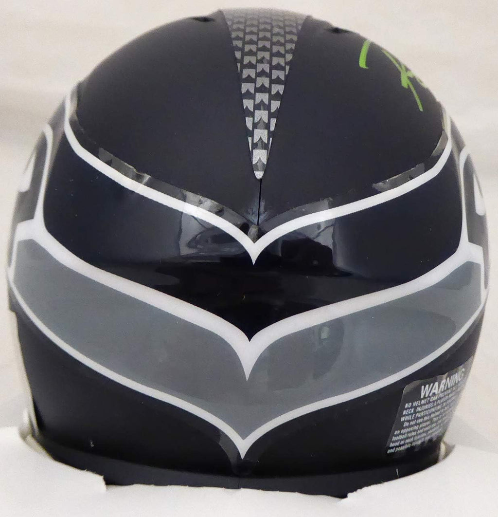 Russell Wilson Autographed Seahawks Speed Mini Helmet In Green RW Holo