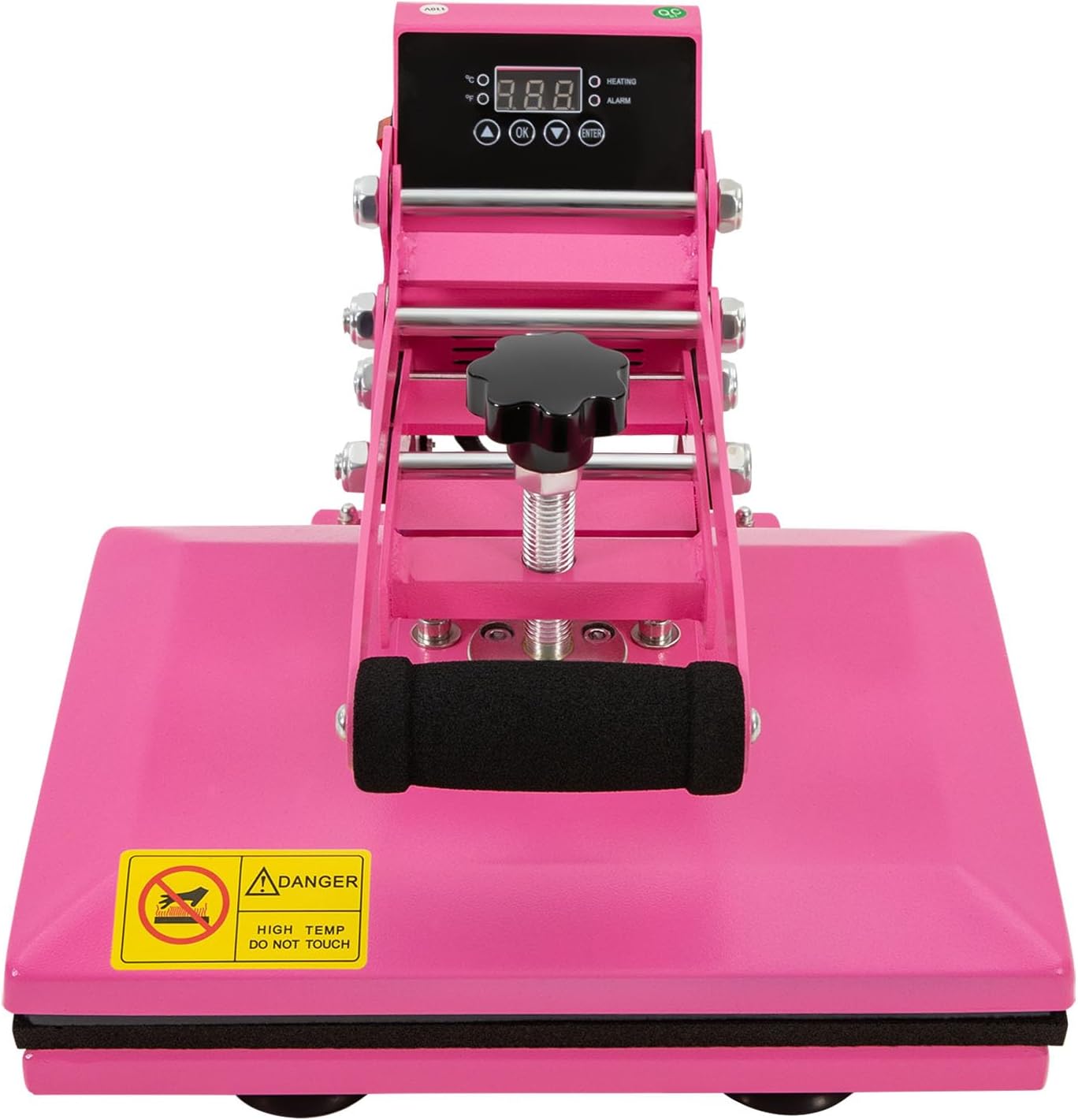 Heat Press Machine 11.8 * 9inch, Intelligent Control Heating Sublimation Heat Press Machine for T Shirts,Clamshell Digital T Shirt Press Machine for Homes, Craft Stores, Print Stores (Pink)