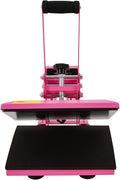 Heat Press Machine 11.8 * 9inch, Intelligent Control Heating Sublimation Heat Press Machine for T Shirts,Clamshell Digital T Shirt Press Machine for Homes, Craft Stores, Print Stores (Pink)