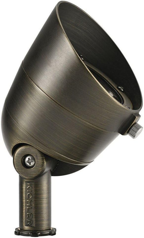 KICHLER Landscape LED 7 Watt 3000K 12 Volt Landscape Accent Light in Centenial Brass Finish, 16158AZTT30