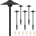 Gardencoin Low Voltage Pathway Lights (8.5'' Shade, 21.5'' Tall)，12V Outdoor LED Landscape Path Lights Wired, Aluminum Pathway Lighting with 3W 2700K Replaceable Bulb for Walkway Garden Yard, 6 Pack