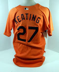 2007-08 Baltimore Orioles T.R. Keating #27 Game Used Orange Jersey BP ST 031 - Game Used MLB Jerseys