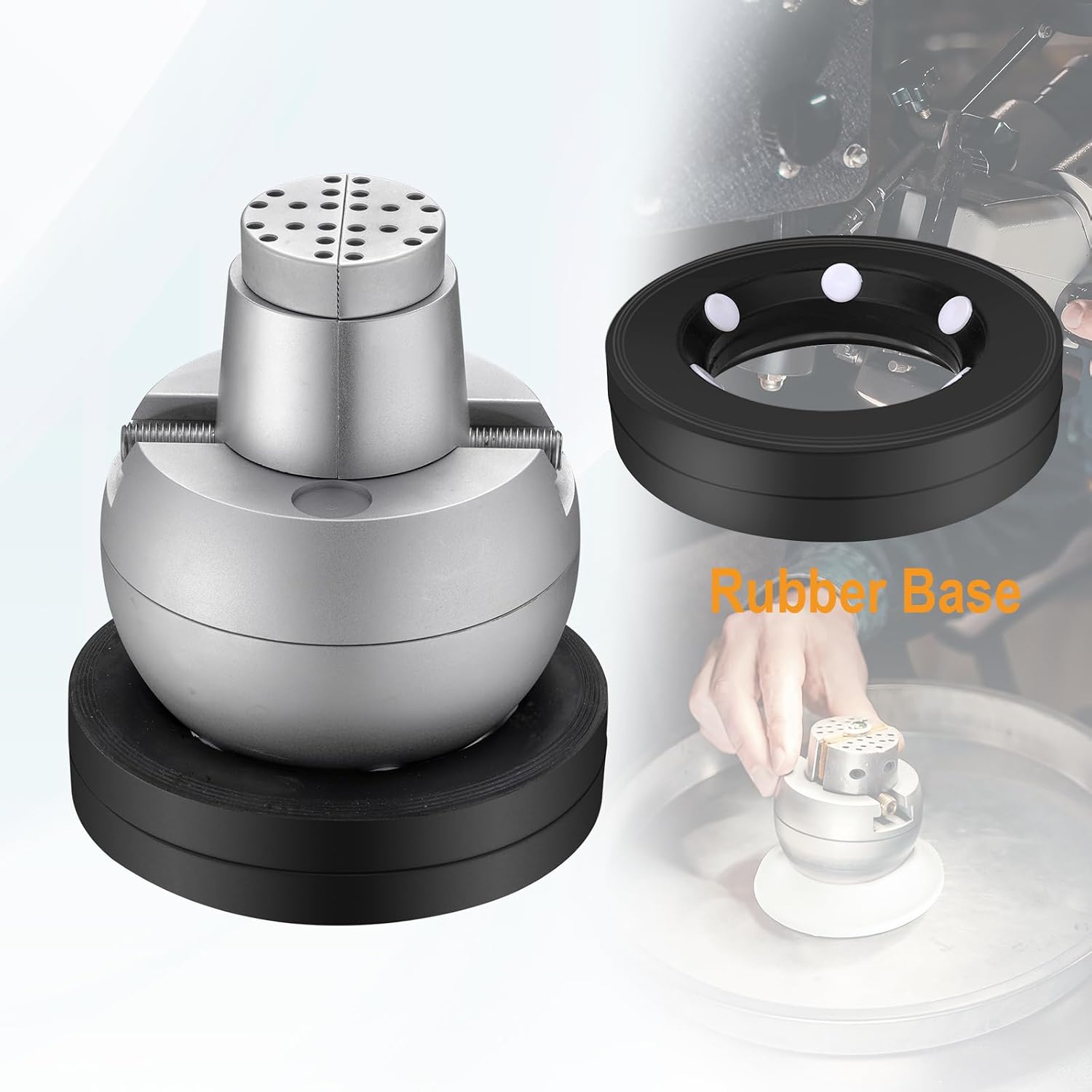 DZQ Ball Vise 5' Engraving Setting Tool 360°Rotation Professional Ball Vise 36PCS Attachment Jewelry Engraving Block Tools Standard Block