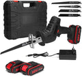 3000RPM/Min Cordless Electric Reciprocating Saw Portable Metal Wood Cutting Machine Tool Variable Speed 2Pcs Battery,DIY Tools(2 Battery)