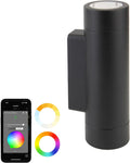 WAC Lighting LED 12V Colorscaping Smart App Controllable Landscape Lighting with RGBWW Color Changing and Tunable White Wall Cylinder with Adjustable Beam Angle in Black