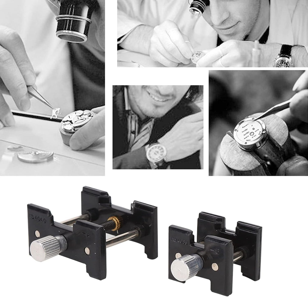2PCs Watch Movement Holder Fixed Base Set Watch Movement Case Holder Vice Clamp for Watch Repair Jewelry Making Hobby Craft