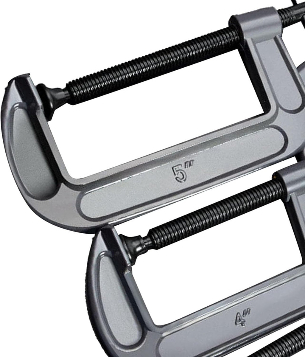 Fockety C Clamp Set, 4 Pcs 3in 4in 6in 8in Small Steel Versatile Heavy Duty Steel Woodworking Clamps Welding Clamps for Carpentry Caliper Woodworking Building (Industrial Thickened)