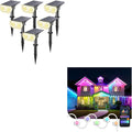 Linkind StarRay Solar Lights Outdoor Waterproof Dusk-to-Dawn Outdoor Solar Lights, Permanent Outdoor Lights HP5, APP/Voice Control Landscape Lighting, IP67 Outdoor Lights for Yard, Garden
