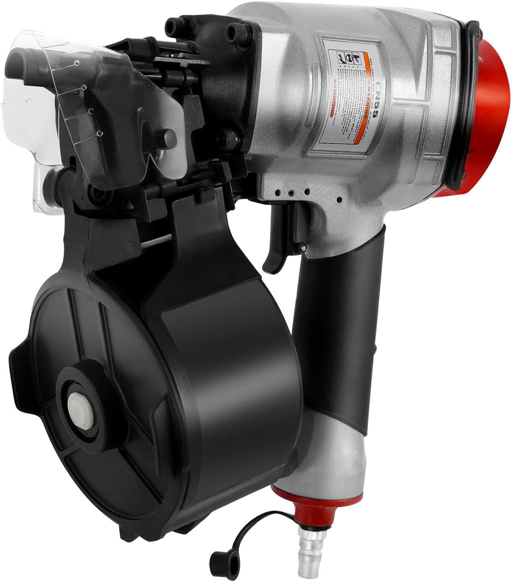 CN55 Siding Nail Gun, Pneumatic Coil Nailing Tool, 75-100psi Air Pressure, Compact Design for Wooden Pallets, Furniture, Fencing