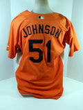 2007-08 Baltimore Orioles Johnson #51 Game Used Orange Jersey BP ST 023 - Game Used MLB Jerseys