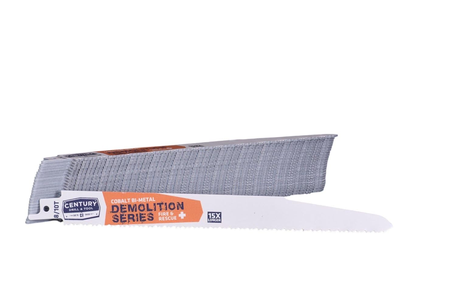Century Drill & Tool 07788 9' Demolition Series Bi-Metal Reciprocating Saw Blade, 8/10T, 25 Pack