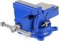 4' Jaw Bench Vice, Multipurpose 360-Degree Heavy Duty Bench Vise 100mm Jaw Mechanic Work Shop Table Top Clamp Press Locking Swivel Base for Crafting Woodworking Clamping Fixing Equipment