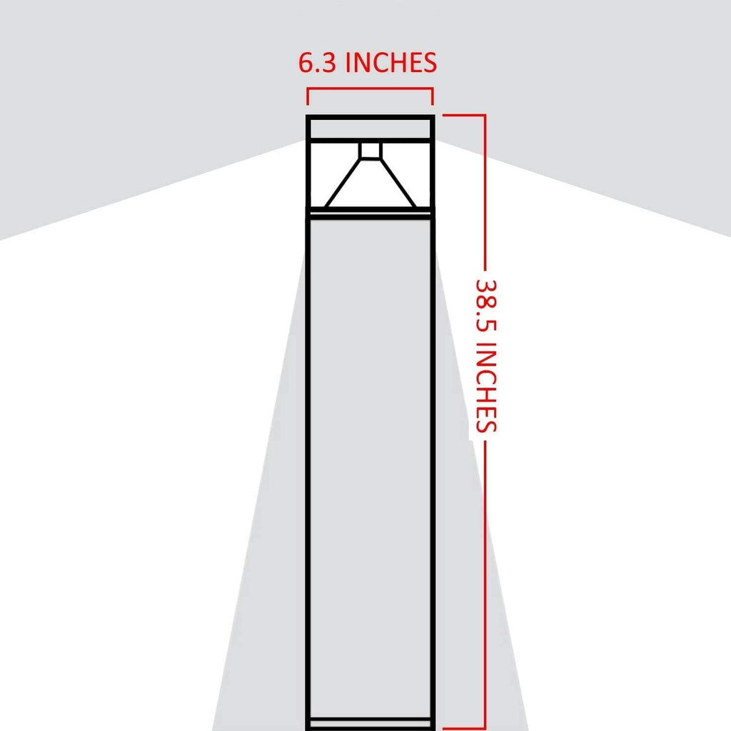 LED Bollard Landscape Lights 38' 20W 5000K 120V-277V Commercial/Residential Modern Ballard Lighting Fixture for Garden, Pathway, Driveway Electric Light. ETL Listed.