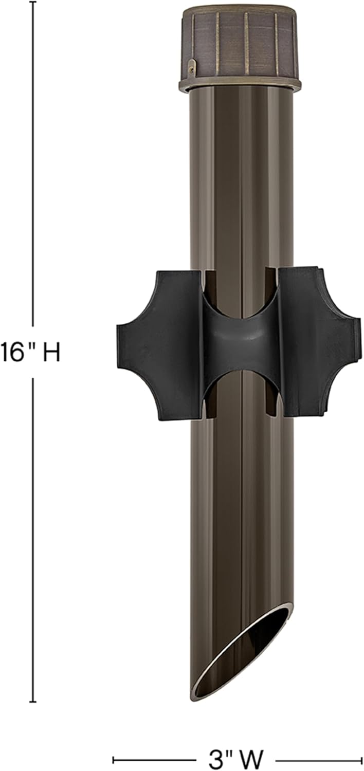 Hinkley Landscape Lighting Power Post, Lighting Mounting Post with Low Voltage Power Feed, Brass, 120V, Matte Bronze Finish