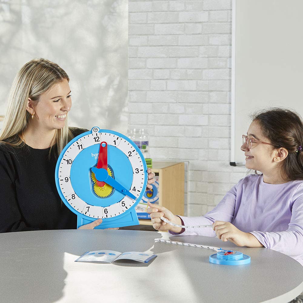 hand2mind Advanced NumberLine Clock Class Set, Learn to Tell Time, Analog Clock for Kids Learning, Number Line for Kids, Teaching to Tell Time, Math Manipulatives (Set of 25)