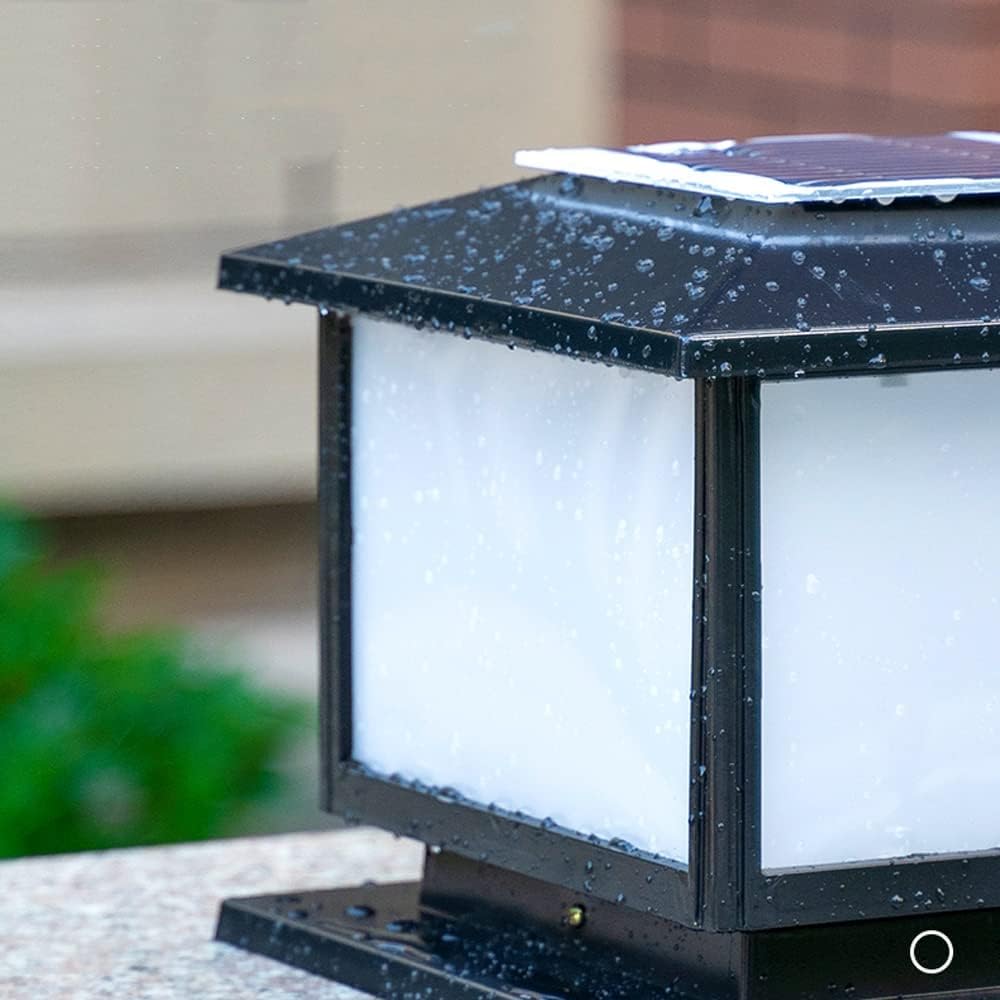 LED Solar Pillar Post Light Outdoor Waterproof Column Lamp Victorian Garden Fence Entrance Stigma Lamp Traditional Landscape Street Light