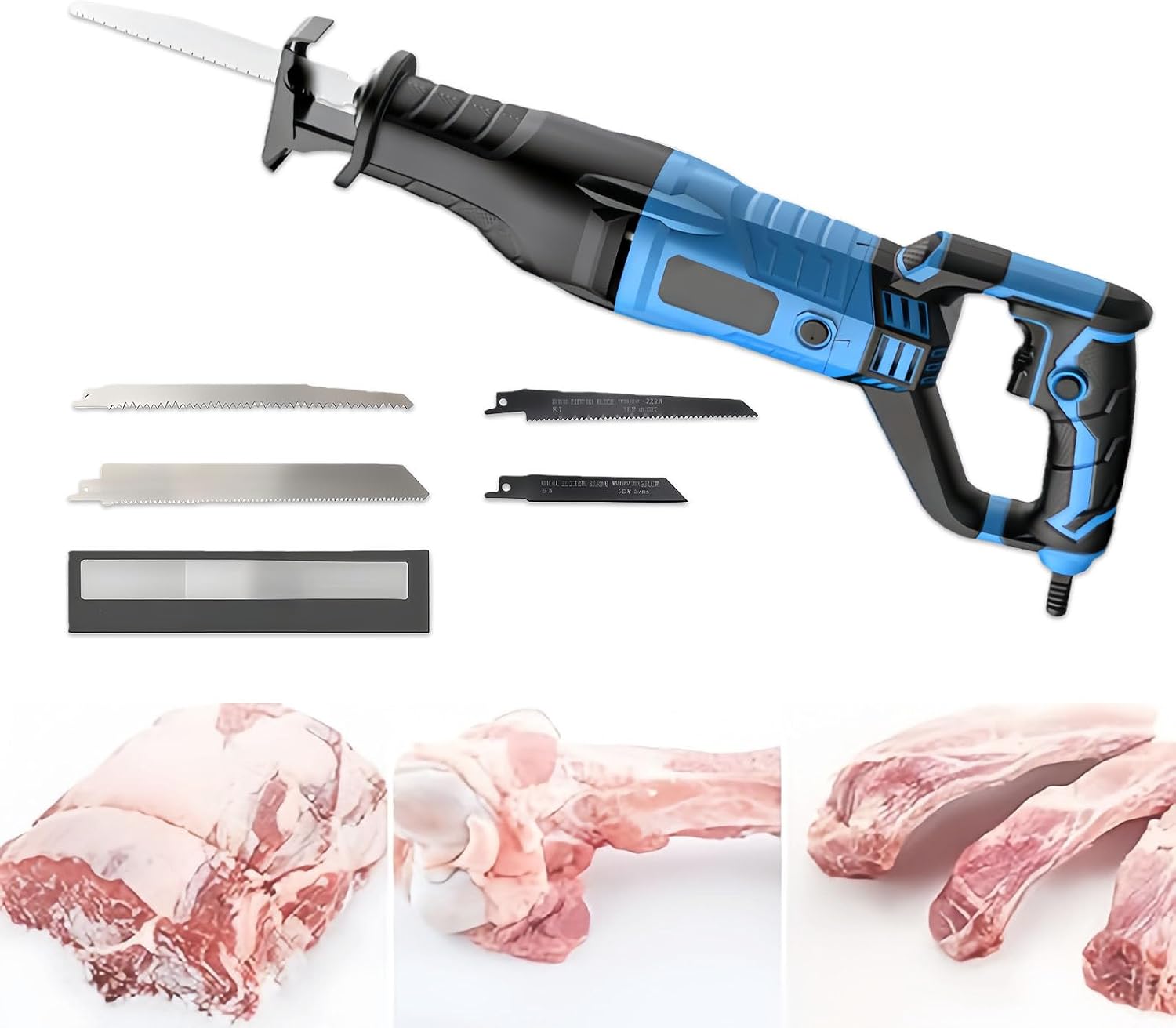 Reciprocating Saw 1050w, Electric Corded Sabre Saw 3000rpm Variable Speed Electric Saw, 4 Pcs Saw Blades, Tool-Free Blade Change, Reciprocating Saw for Cut Wood, Plastic and Soft Metal