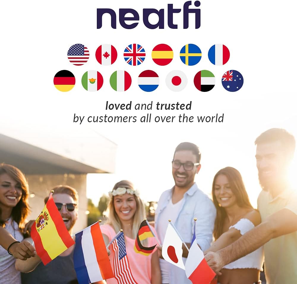 Neatfi Elite HD XL Desk Lamp – 1,600 Lumens, 22' Wide Head, 6500K Daylight | Non-Polar Dimming, Adjustable | Office, Study & Home Workspace (Black, Non-CCT with Clamp, 22 Inches)