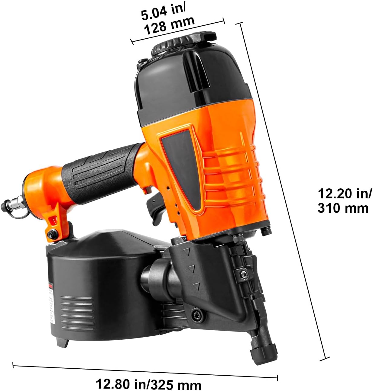 Happybuy Coil Siding Nailer CN65, 1-1/4' to 2-1/2' 15 Degree Pneumatic Siding Nail Gun with Tool-Less Depth Adjustment, 70-120PSI Air Coil Nailer for Siding, Pallet Sheathing, Wooding, Fencing