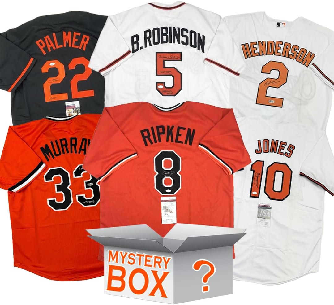Autographed/Signed Baltimore Baseball Jersey Mystery Box with PSA JSA or Beckett COA