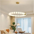 Pearl Ring LED Chandelier Dining Room Living Room Dining Table Kitchen Chandelier Home Acrylic Ball Lamp