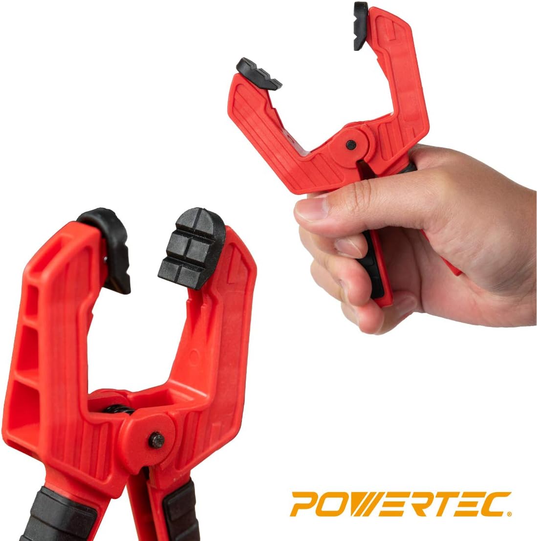 POWERTEC 71625-Case6 Heavy Duty Spring Clamp 10-Piece Set w/ 4 Assorted Sizes from 2' - 4', Case of 6 Sets