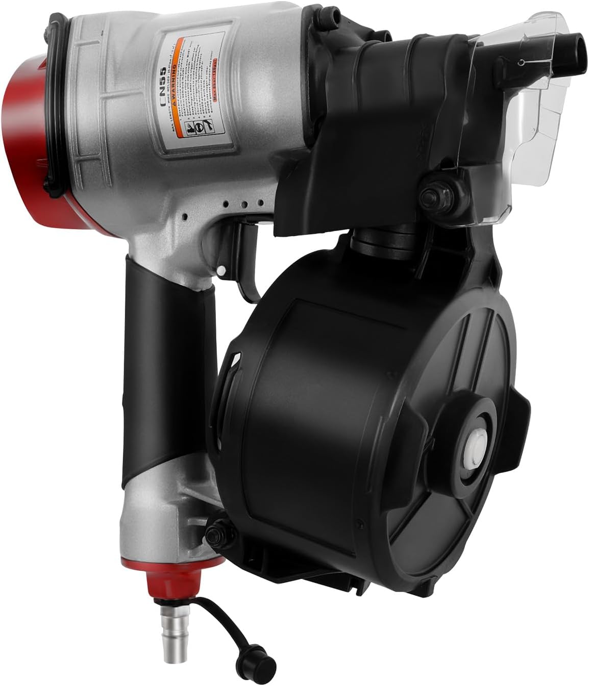 Coil Siding Nailer CN55, 1' to 2-1/4' 15 Degree Pneumatic Siding Nail Gun with Tool-Less Depth Adjustment, 300-350PSI Air Coil Nailer for Siding, Pallet Sheathing, Wooding, Fencing, Decking