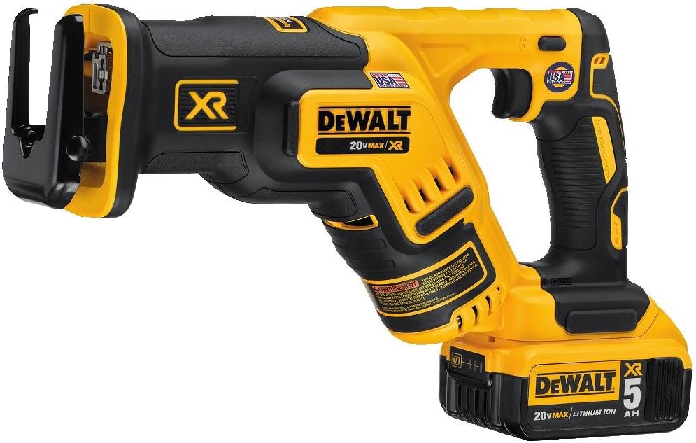DEWALT 20V MAX XR Compact Reciprocating Saw (DCS367P1) and Reciprocating Saw Blades Set (DW4856) - 6 Pieces