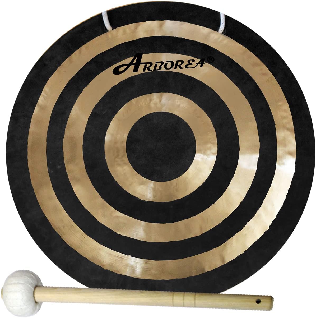 Arborea 20'Large Sun Wind Gong with Gong Mallet and Hanging String Authentic Chinese Hand Gong Sound Great for Sound Healing and Therapy