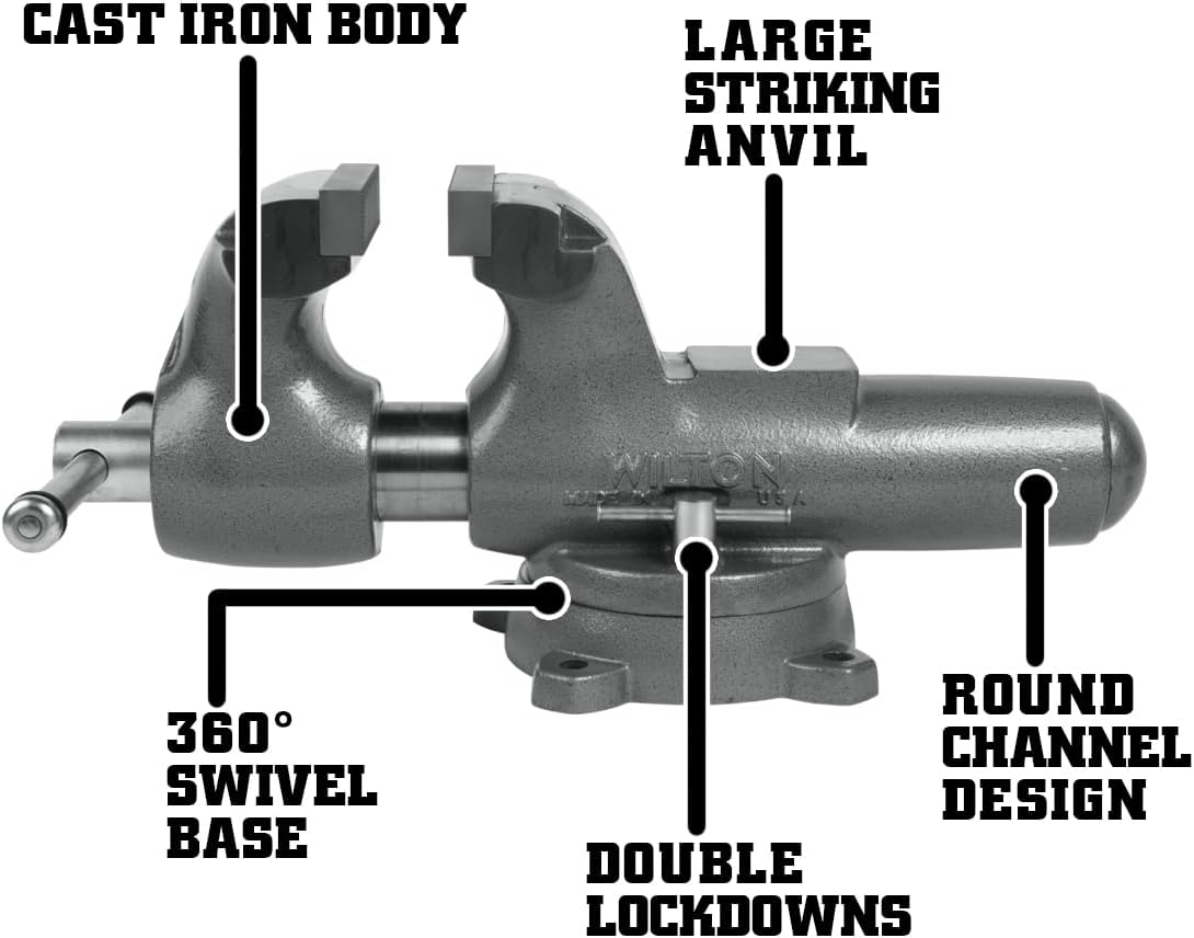 Wilton Machinist Bench Vise, 6' Jaw Width, 10' Jaw Opening, 5-1/2' Throat (Model 600S)
