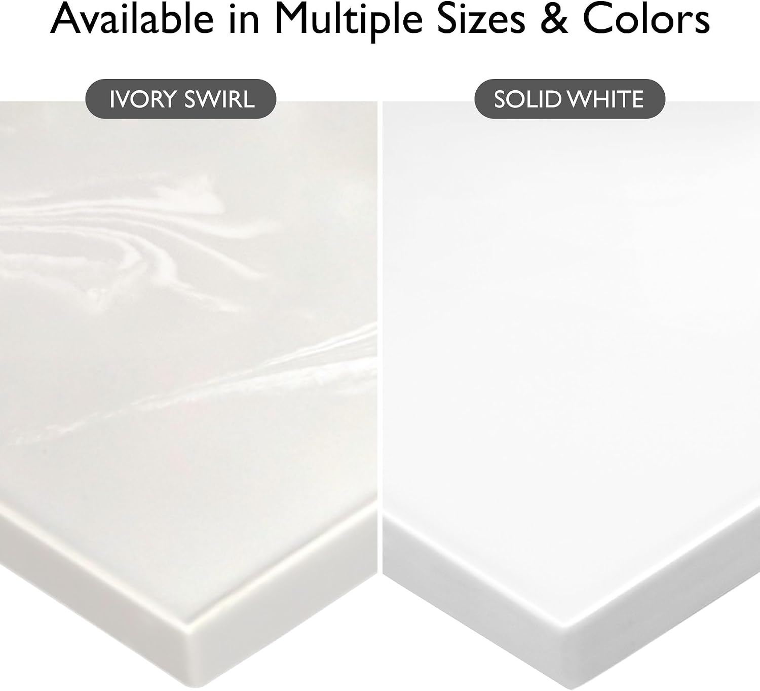Pemberly Row 31'x19' Cultured Marble Vanity Top, Solid White Finish, Single Bowl with Oval Sink, Integrated Backsplash, Pre-Drilled Faucet Holes for Bathroom 30' Vanities