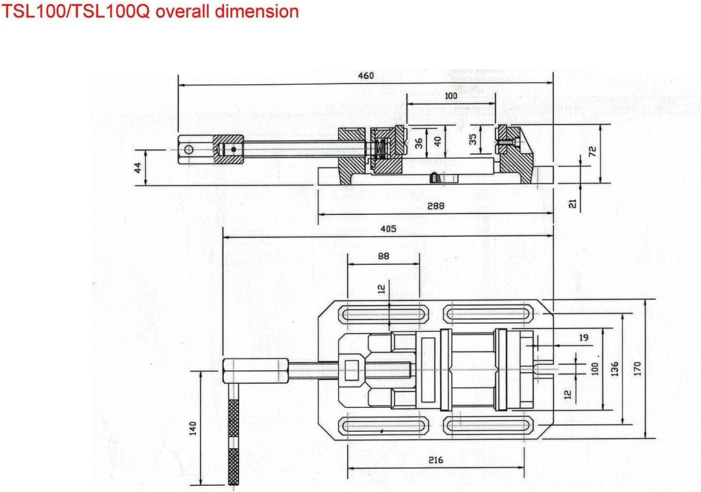 KAKA INDUSTRIAL Drill Press Vise,4 inch Heavy-Duty Drill Press Vise, Low-Profile Cast Iron Milling Vice for Precision Machining, Metalworking and Woodworking TSL-100