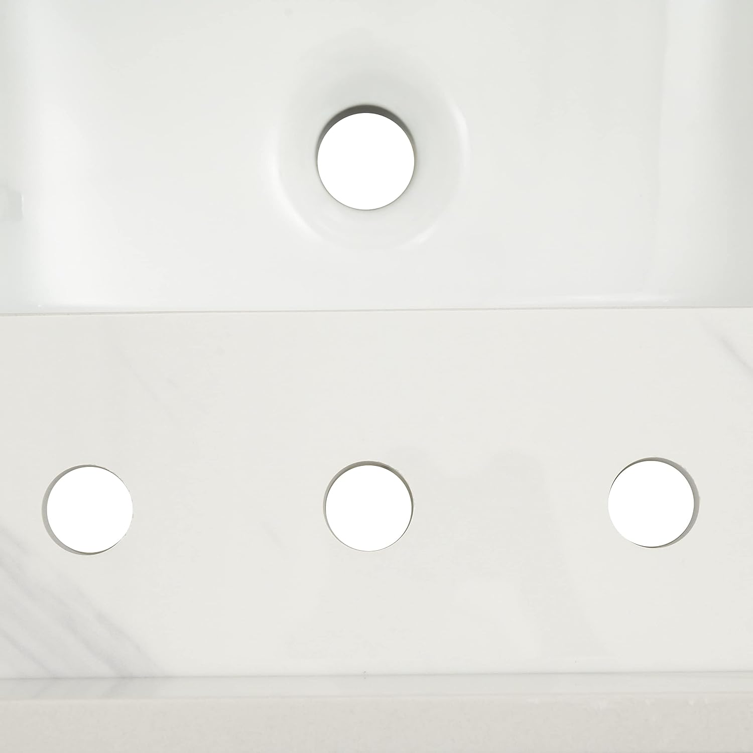 MSI Sparkling Gray Vanity Top with Under Mount Rectangle Ceramic Sinks, Engineered Marble Stone, 4' CC Faucet Holes, 49'X22'