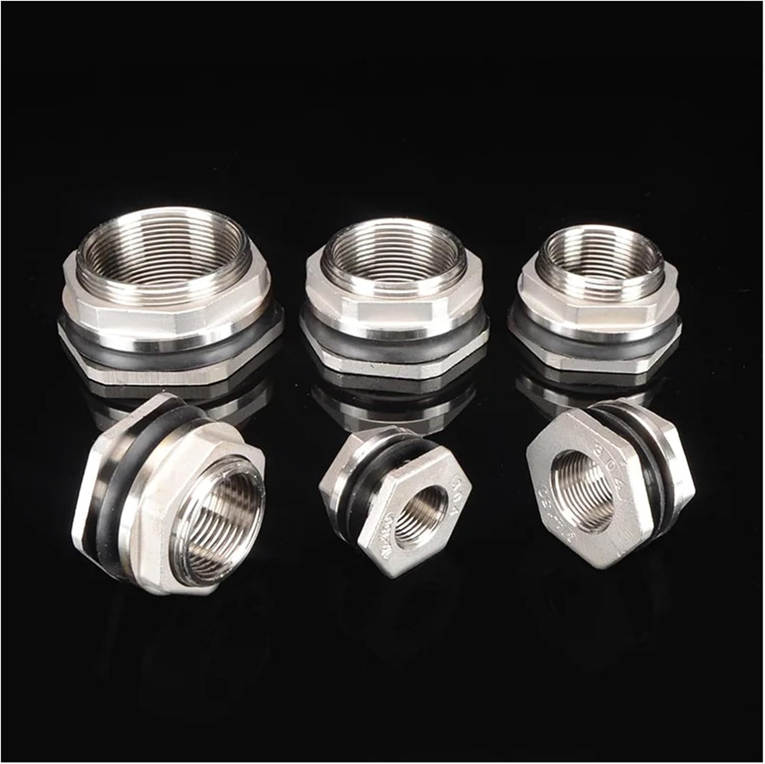 1pc 1/4' 3/8' 1/2' 3/4' 1' 1-1/4' 1-1/2' 2' Water Tank Connector Male Pipe Single Loose Key Swivel Fittings Nut Jointer with Gasket(316,2')