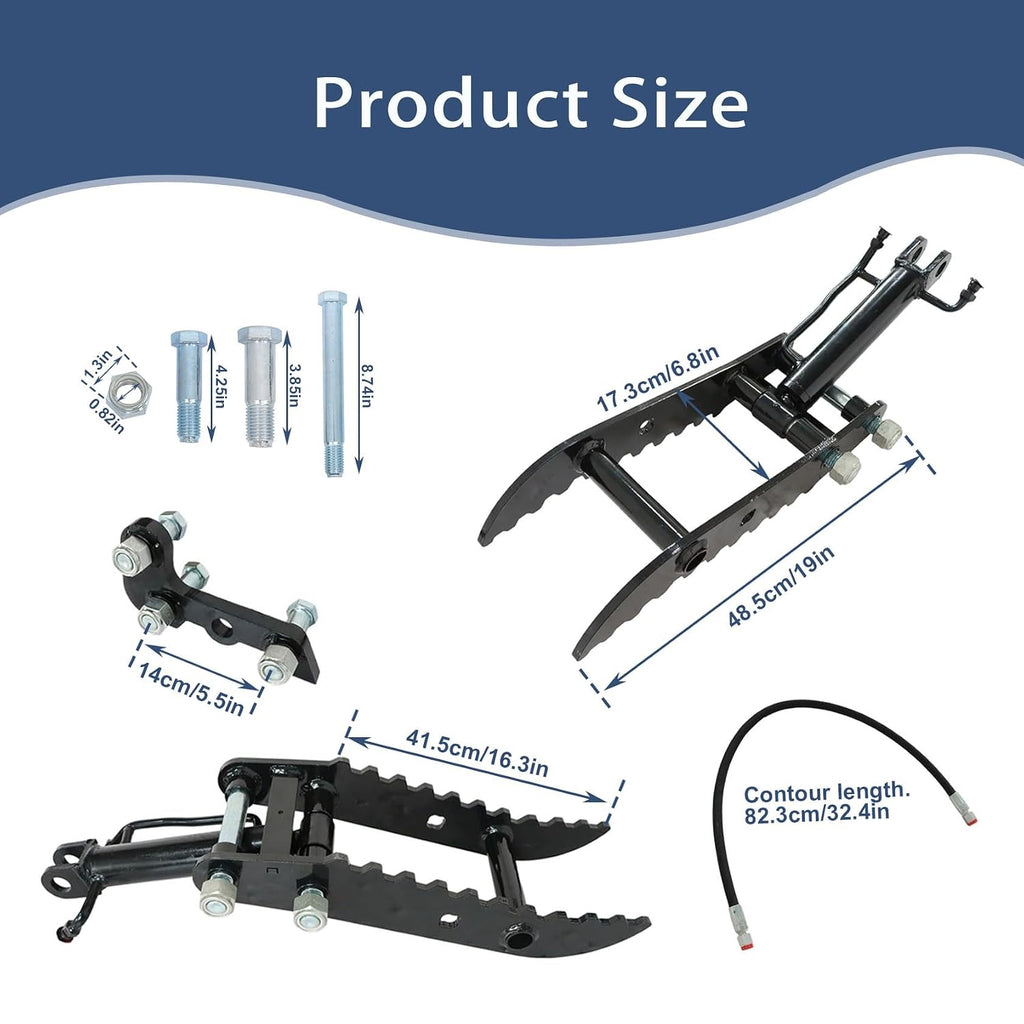 FZJDSD 3-Holes Bracket Hydraulic Thumb Clip L-Shaped Compatible with Mini Excavators Attachments 3 tons and Below mini excavators